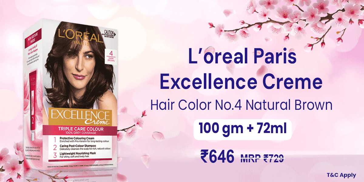 loreal Paris excellence creme hair color no4 natural brown 100 gm 72ml