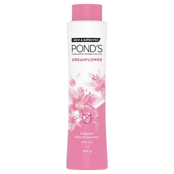 pond's dreamflower pink lily fragrant talcum powder 400 gm