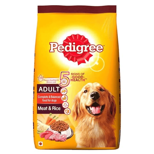pedigree adult meat & rice dog food 10 kg
