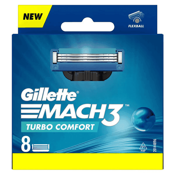 gillette mach3 turbo comfort 8 cartridges