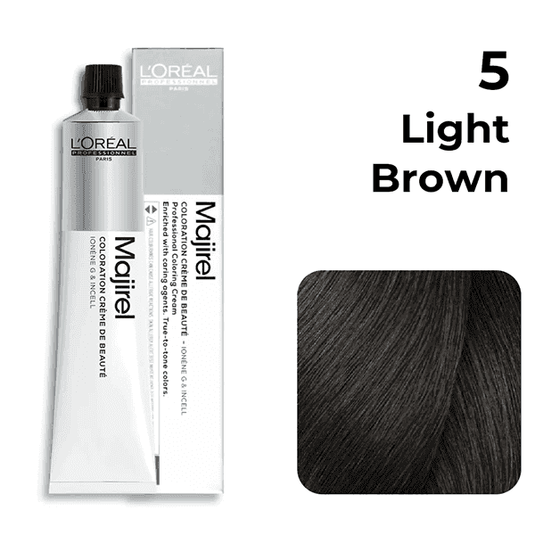 l'oreal professionnel majirel hair coloring cream no.5 light brown 49.5 gm