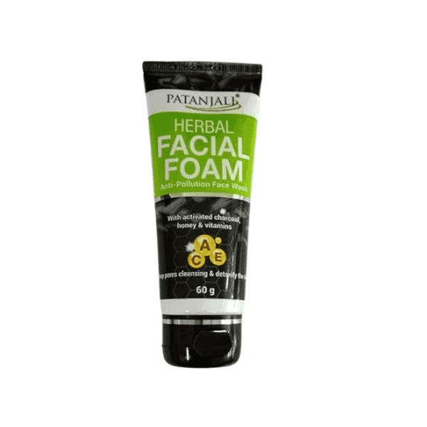 patanjali herbal facial foam face wash 60 gm