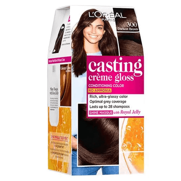 l'oreal paris casting creme gloss hair color 300 darkest brown 87.5 gm + 72 ml