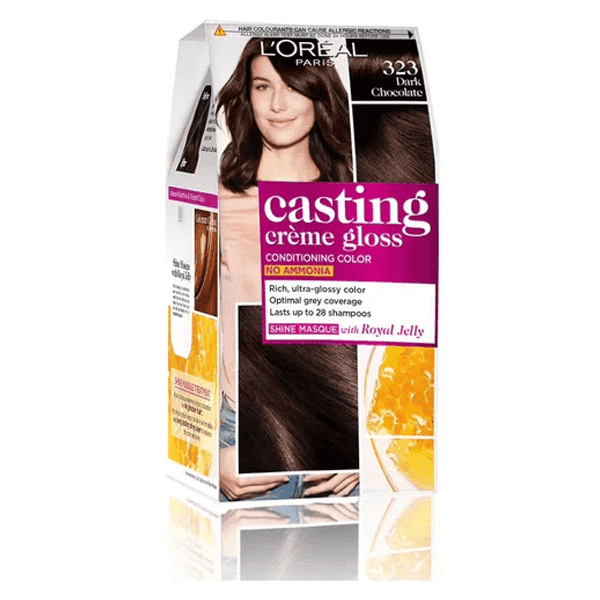 l'oreal paris casting creme gloss hair color 323 dark chocolate 87.5 gm + 72 ml