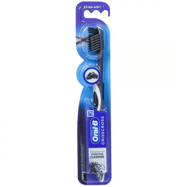 oral-b crisscross sensitive charcoal tooth brush (extra soft) 1 pc