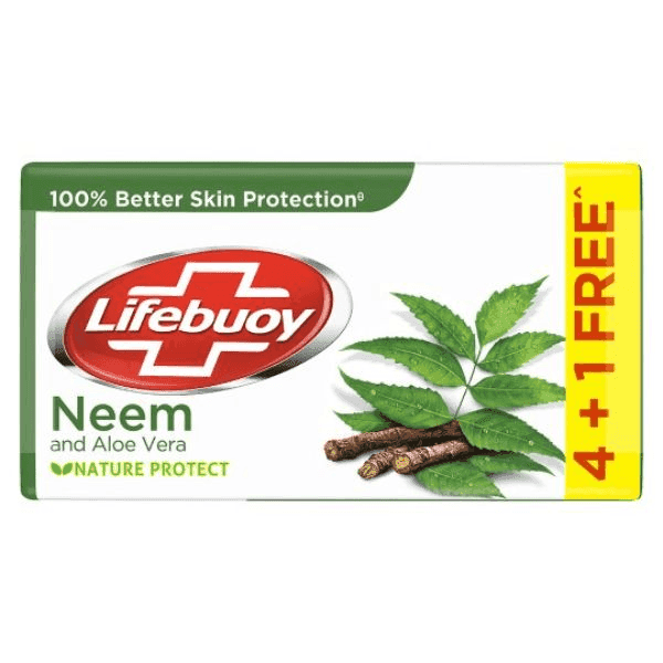 lifebuoy nature protect neem and aloe vera soap set 5*100 gm