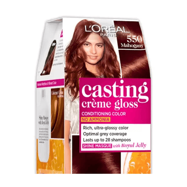 l'oreal paris casting creme gloss hair color 550 mahogany 87.5 gm + 72 ml