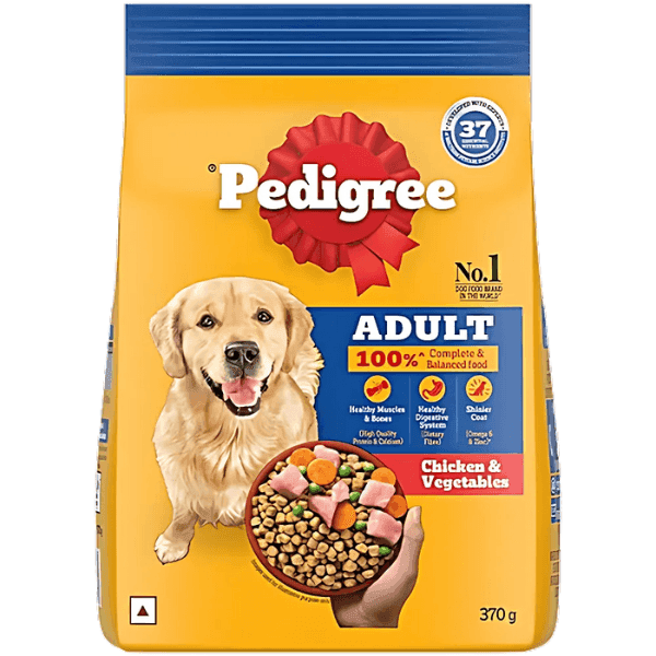 pedigree adult chicken & vegetables dog food 370 gm
