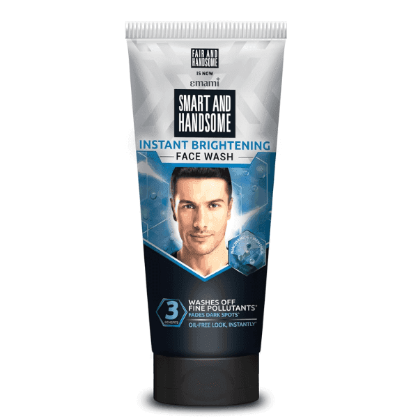 emami smart and handsome instant brightening face wash 100 gm