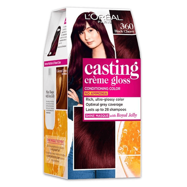 l'oreal paris casting creme gloss hair color 360 black cherry 87.5 gm + 72 ml