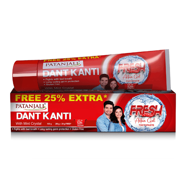patanjali dant kanti fresh active gel toothpaste 80 gm