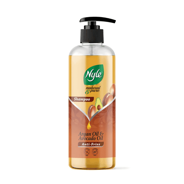 nyle natural & pure argan oil & avocado oil anti-frizz shampoo 475 ml