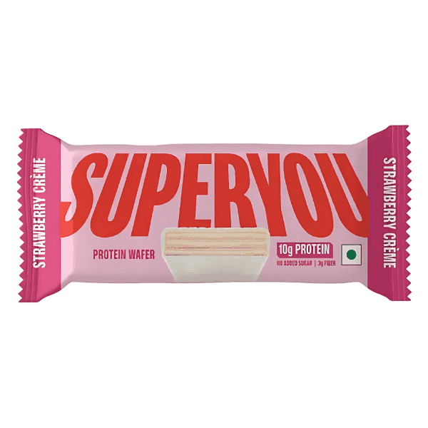 superyou strawberry creme 10g protein wafer 40 gm