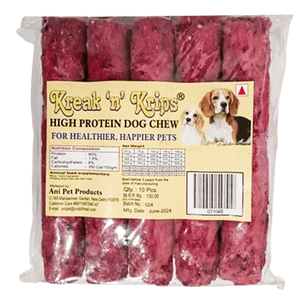 kreak 'n' krips high protein dog chew 10 pcs