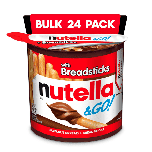 nutella & go hazelnut spread with cocoa and breadsticks 52 gm 