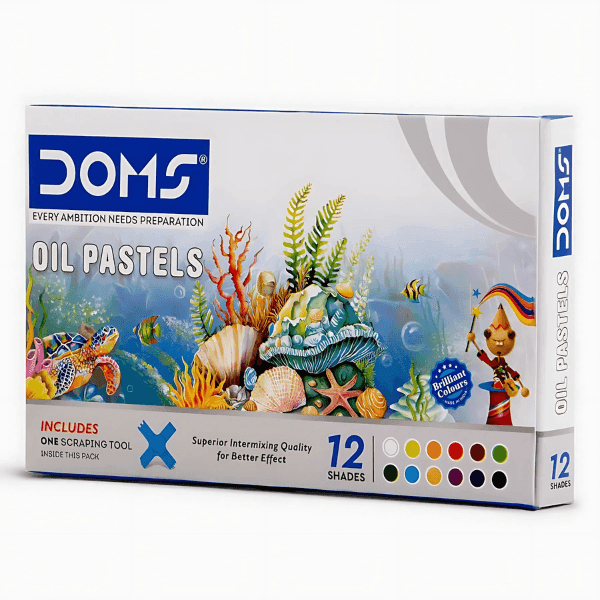 doms oil pastels 12 assorted shades 1 set