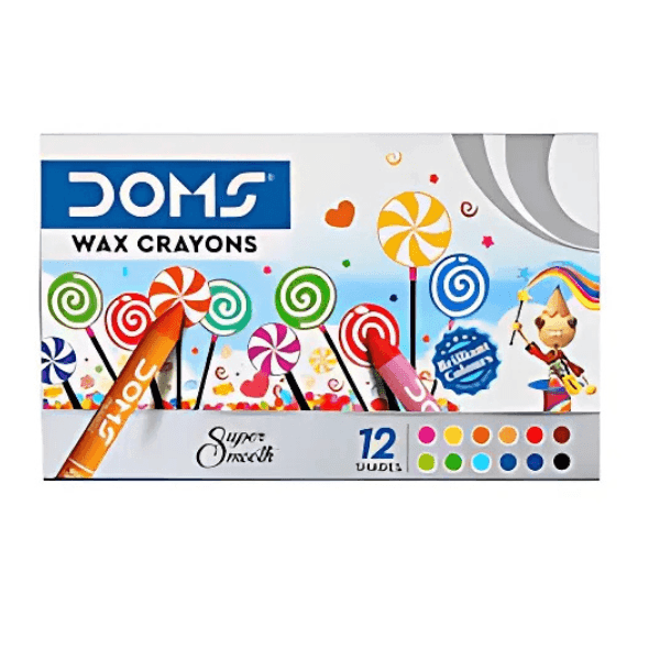 doms wax crayons 10 assorted shades 1 set