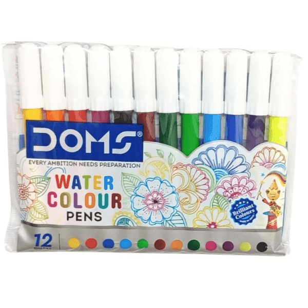 doms water colour pens 12 assorted shades 1 set