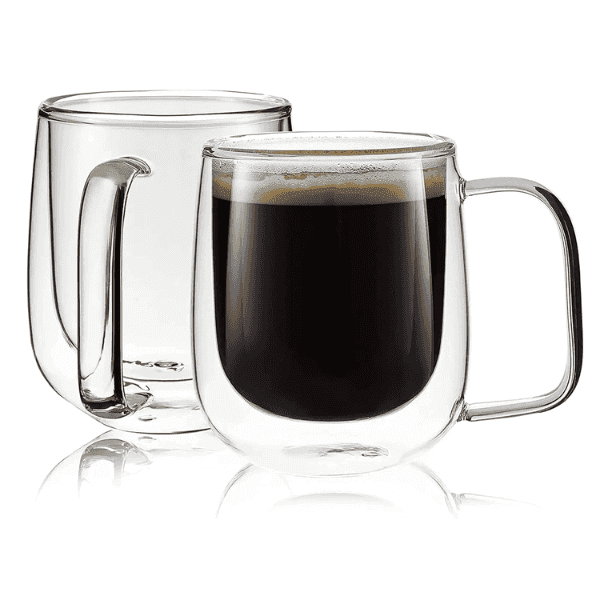 agaro elite borosilicate double wall glass cup 260 ml 2 pcs 