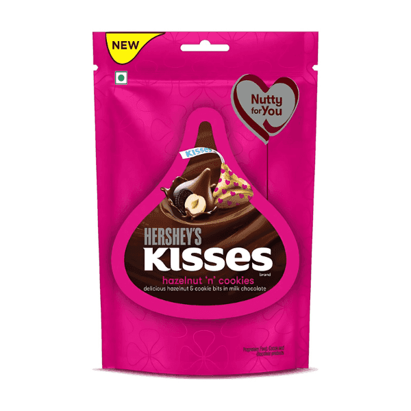 hershey's kisses hazelnut 'n' cookies chocolate 100.8 gm
