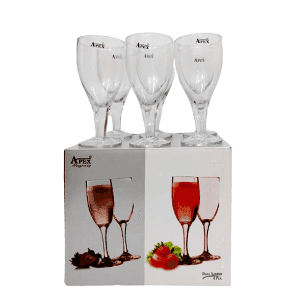 apex glass tumbler/wine glass 6 pcs 