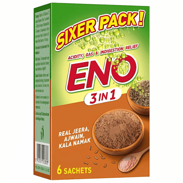 eno 3 in 1 real jeera,ajwain,kala namak 6 pouch pack 5 gm