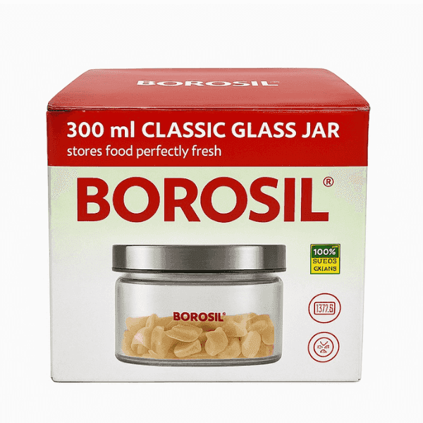 borosil 300 ml classic glass jar 1 unit