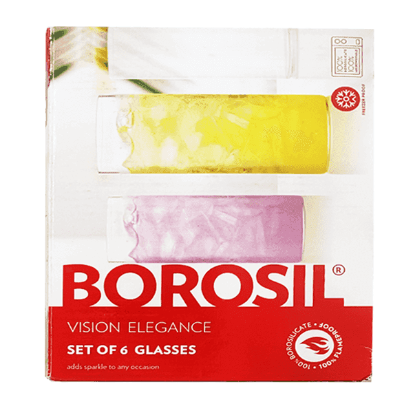 borosil vision elegance glasses 270 ml 6 pcs