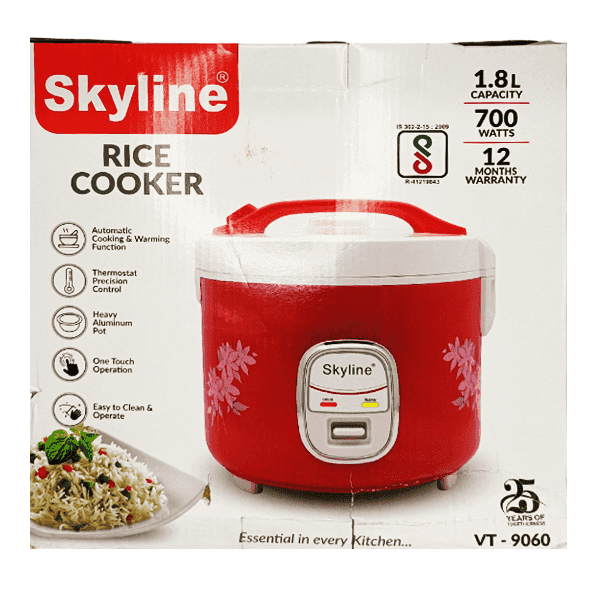 skyline rice cooker 1.8 ltr 700 watts 1 unit