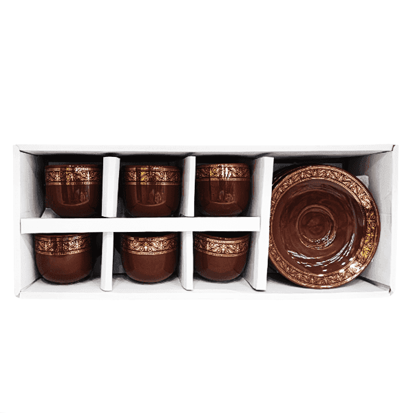krista premium porcelain coop cup & saucer (wine red) 6 pcs