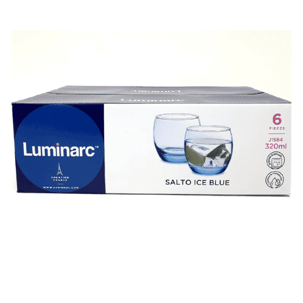 luminarc salto ice blue tumbler 320 ml*6 pcs 1 set