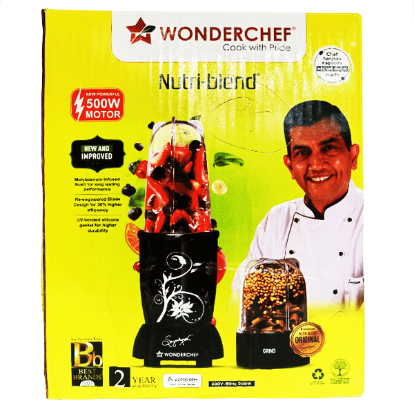 wonderchef nutri-blend domestic electric food mixers (liquidizers & grinder) 500 watts 1 unit