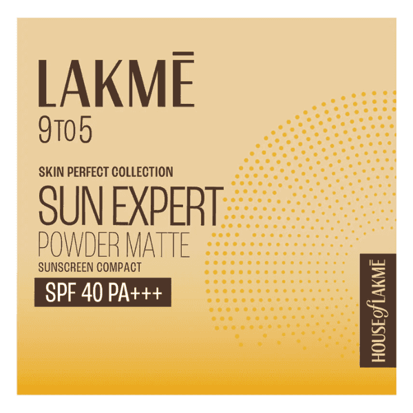 lakme 9 to 5 sun expert powder matte sunscreen compact spf 40 pa+++ 7 gm