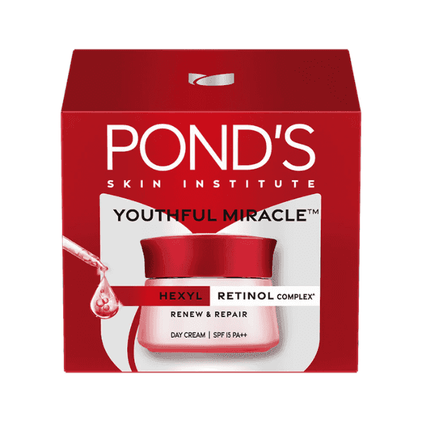 pond's youthful miracle hexyl retinol complex renew & repair day cream spf 15 pa++ 20 gm