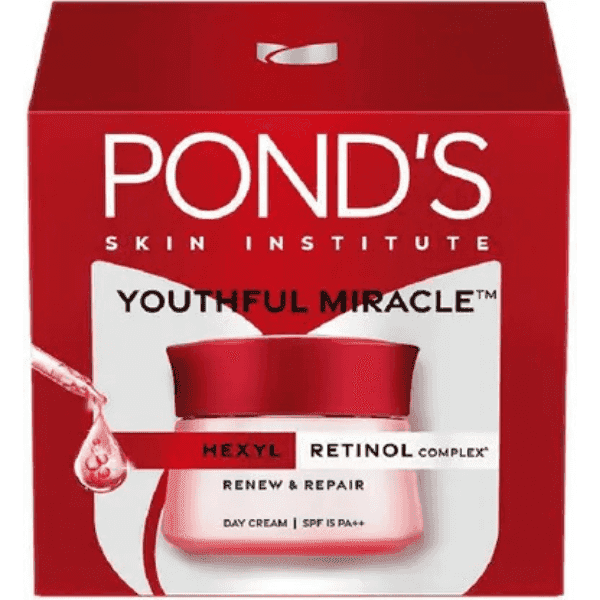 pond's youthful miracle hexyl retinol complex renew & repair day cream spf 15 pa++ 35 gm