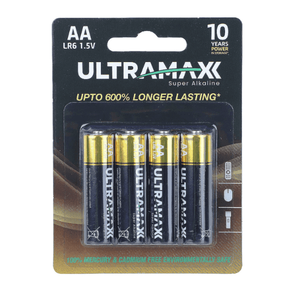 ultramaxx super alkaline aa lr6 1.5v battery cell 4 pcs