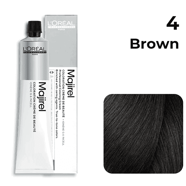 l'oreal professionnel majirel hair coloring cream no.4 brown 49.5 gm