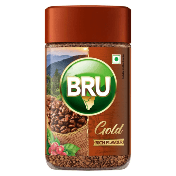 bru gold rich flavour coffee 55 gm (jar)
