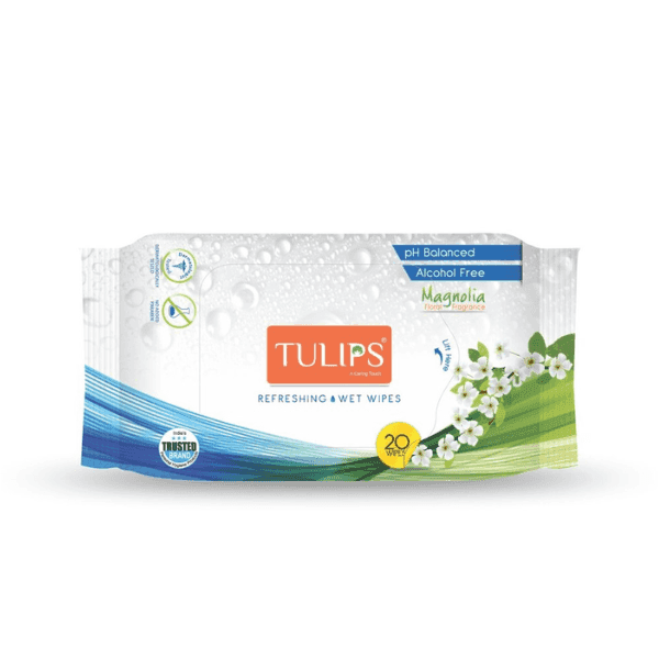 tulips magnolia floral fragrance refreshing wet wipes 20 wipes