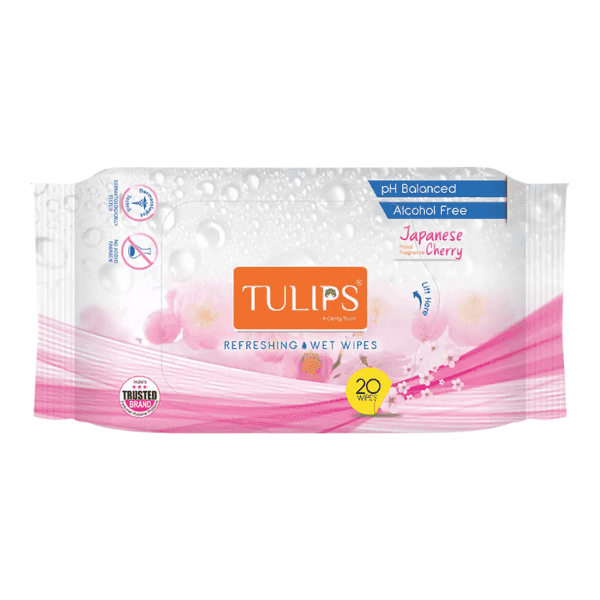 tulips summer fresh floral fragrance refreshing wet wipes 20 wipes
