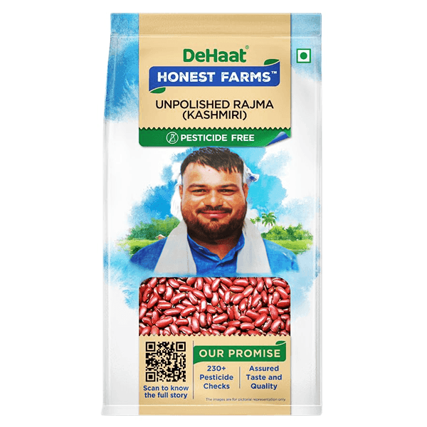 dehaat honest farms unpolished rajma (kashmiri) 500 gm