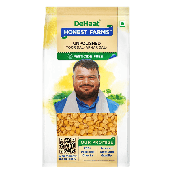 dehaat honest farms unpolished toor dal (arhar dal) 500 gm