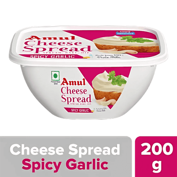 amul spicy garlic cheese spread 200 gm 