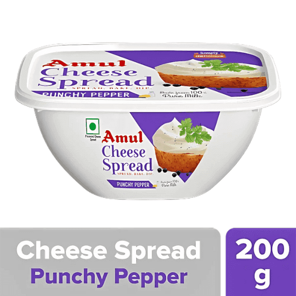 amul punchy pepper cheese spread 200 gm