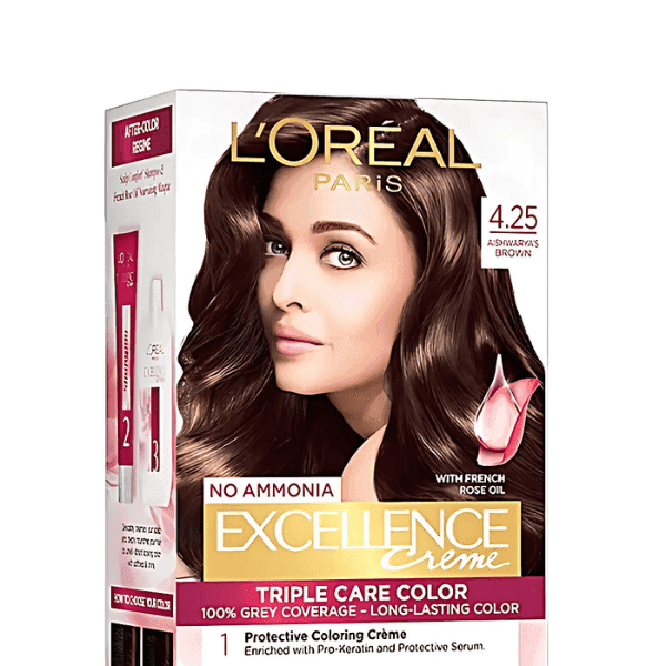 l'oreal paris excellence creme hair color no.4.25 aishwarya brown 100 gm + 72 ml