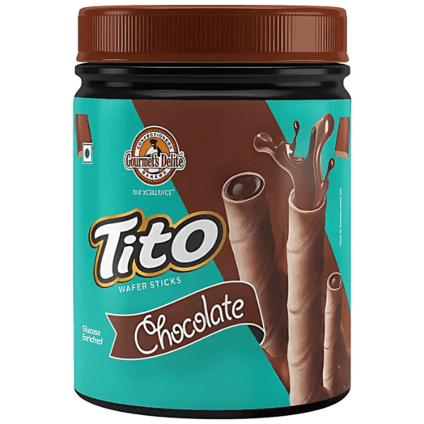 gourmet's delite tito chocolate wafers stick 250 gm (buy 1 get 1 free)