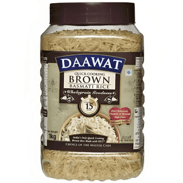 daawat brown basmati rice 1 kg (jar)