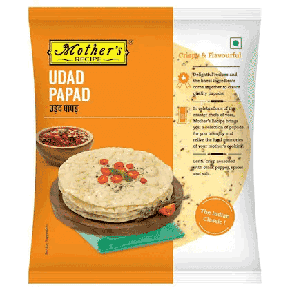 mother's recipe udad papad 180 gm