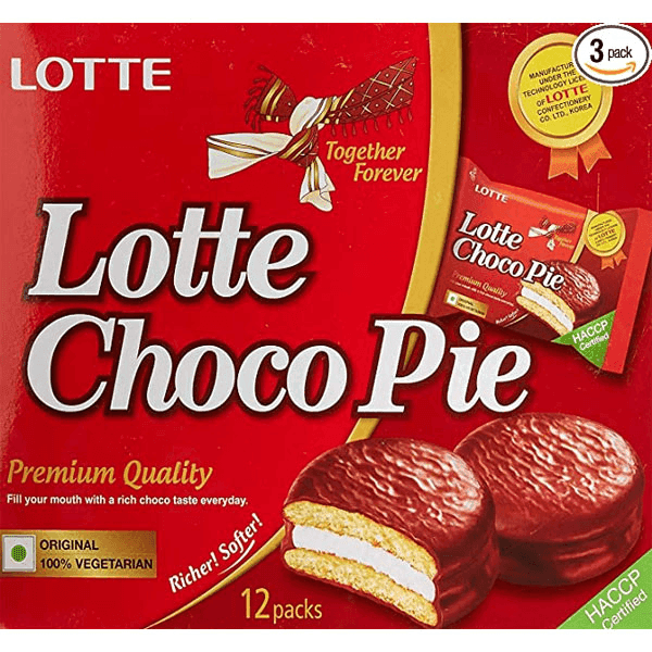 lotte choco pie 12 packs*28 gm