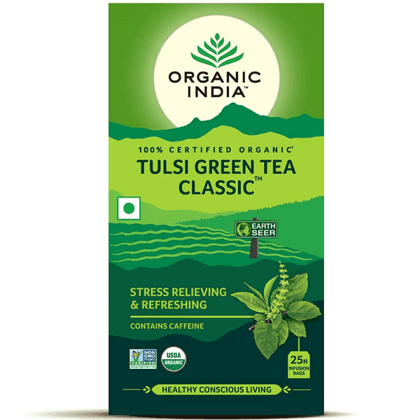 organic india tulsi green tea classic 25 infusion bags*1.74 gm